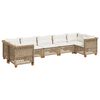 vidaXL 7-delige Loungeset met kussens poly rattan beige