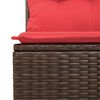vidaXL 4-delige Loungeset met kussens poly rattan bruin
