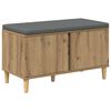 vidaXL Schoenbank met kussen Artisanaal eiken 80 x 38 x 46 cm