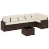 vidaXL 7-delige Loungeset met kussens poly rattan bruin