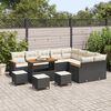 vidaXL Tuin Sofa Set met kussen met opslag 13 pcs Zwart Poly Rattan