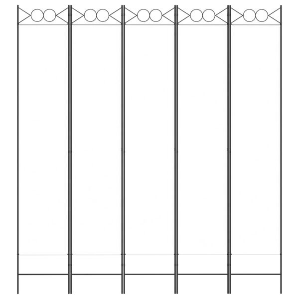 vidaXL Kamerscherm met 5 panelen 200x220 cm stof wit