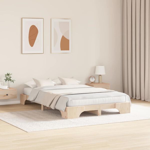 vidaXL Bedframe Naturel 120 x 200 cm Massief grenenhout