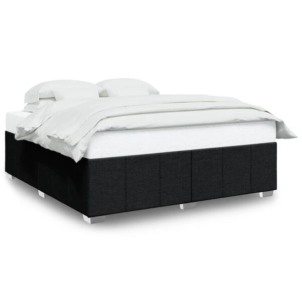 vidaXL Bedframe zonder matras stof zwart 180x200 cm