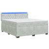 vidaXL Boxspring Bed met Matras en LED Lichtgrijs 160 x 200 cm fluweel