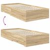 vidaXL Bedframe met hoofdeinde Sonoma Eiken 90 x 190 cm Bewerkt hout
