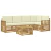 vidaXL Buiten bankenset 6 pcs Wit en cr&egrave;mekleurig 59 x 59 x 37 cm
