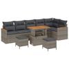 vidaXL Tuinbankenset 9 pcs Grijs poly rattan