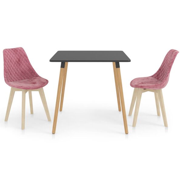 vidaXL 3-delige Eethoek roze