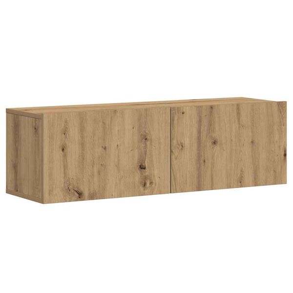 vidaXL Tv-wandkasten 3 st bewerkt hout artisanaal eikenkleurig