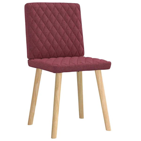 vidaXL Eetkamerstoelen 2 st stof wijnrood