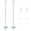 vidaXL Aardeankers 2 pcs Zilverkleurig &Oslash;10 x 60 cm