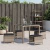 vidaXL Tuinkrukken 4 st met kussens 41x41x36 cm poly rattan lichtgrijs