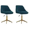 vidaXL Eetkamerstoelen draaibaar 2 st fluweel blauw