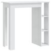 vidaXL Bartafel met schap 102x50x103,5 cm bewerkt hout hoogglans wit