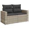 vidaXL 9-delige Loungeset met kussens poly rattan lichtgrijs