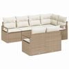vidaXL Tuinbankenset 7 st Beige en Wit poly rattan