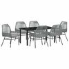vidaXL Tuin eettafelset 7 st Grijs poly rattan