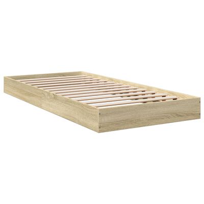 vidaXL Bedframe zonder matras hout sonoma eikenkleurig 75x190 cm