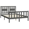 vidaXL Bedframe met hoofdbord massief grenenhout grijs 140x200 cm