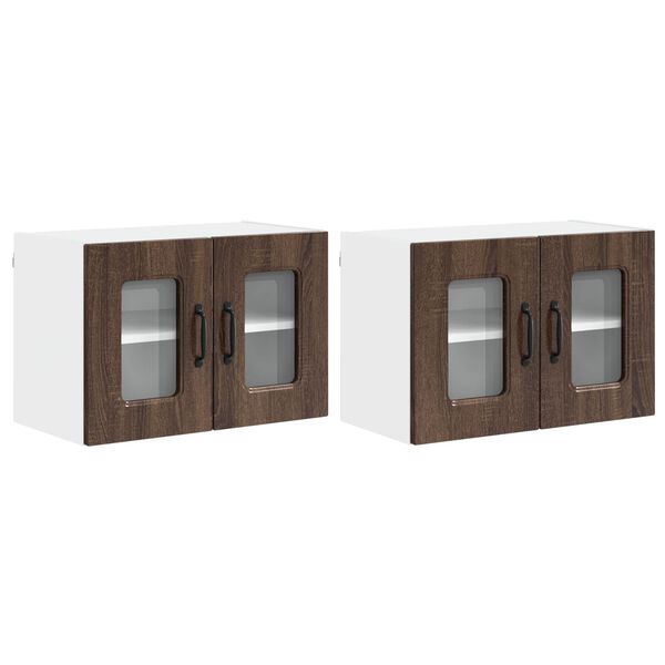 vidaXL Keukenkast met opslag Kalmar 2 pcs Bruin Eiken 60 x 31 x 40 cm