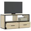 vidaXL Tv-meubel 80x31x39,5 cm bewerkt hout metaal sonoma eikenkleurig