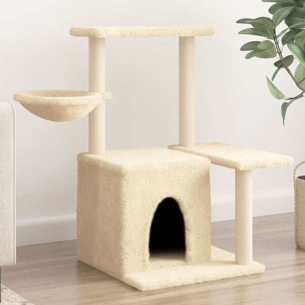 vidaXL Kattenmeubel met sisal krabpalen 83 cm crèmekleurig