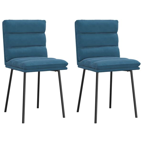 vidaXL Eetkamerstoelen 2 st fluweel blauw