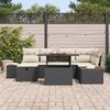 vidaXL Tuin Sofa Set met kussen met opslag 7 pcs Zwart Poly riet