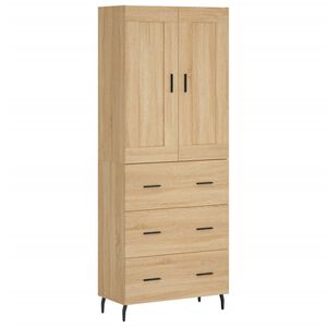 vidaXL Hoge kast 69,5x34x180 cm bewerkt hout sonoma eikenkleurig