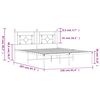 vidaXL Bedframe met hoofdbord metaal zwart 150x200 cm