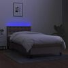 vidaXL Boxspring met matras en LED stof taupe 100x200 cm