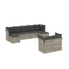 vidaXL 9-delige Loungeset met kussens poly rattan lichtgrijs