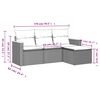 vidaXL 4-delige Loungeset met kussens poly rattan gemengd beige