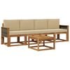 vidaXL Buiten bankenset 4 pcs Naturel Massief Acaciahout en Polyester