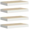 vidaXL Wandschappen zwevend 4 st 40x23,5x3,8 cm MDF eikenkleurig en wit