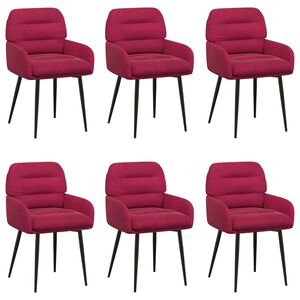 vidaXL Eettafelstoelen 6 st fluweel Wijnrood 59 x 59,5 x 90 cm
