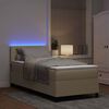 vidaXL LED Box Spring Bed Lichtgrijs en wit. 100 x 200 cm Katoen Stof