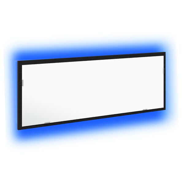 vidaXL LED Badkamer Spiegel Zwart Eiken 100 x 8,5 x 37 cm Glas