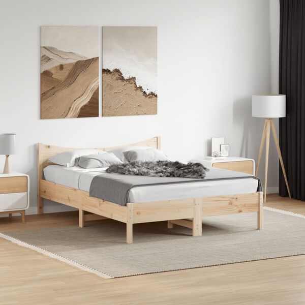 vidaXL Bedframe zonder matras massief grenenhout 120x190 cm