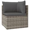 vidaXL 6-delige Loungeset met kussens poly rattan grijs