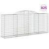 vidaXL Schanskorven 25 st gewelfd 300x50x120/140 cm ijzer