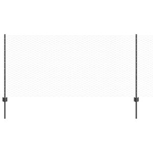 vidaXL zeshoekig gaasgek met palen 10 x 0,8 m PVC-Coated Staal Grijs