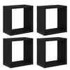 vidaXL Wandschappen met plank 4 pcs Zwart Eiken Bewerkt hout