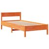 vidaXL Bedframe zonder matras massief grenenhout wasbruin 75x190 cm