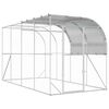 vidaXL Kippenhok Tegen de Muur zilver 400 x 200 x 215 cm