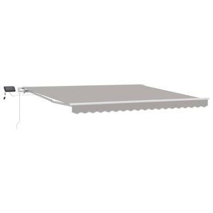 vidaXL Uitschuifbare luifel Lichtgrijs 400 &times; 300 cm Stof en Aluminium