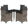 vidaXL 5-delige Tuinset met kussens poly rattan grijs