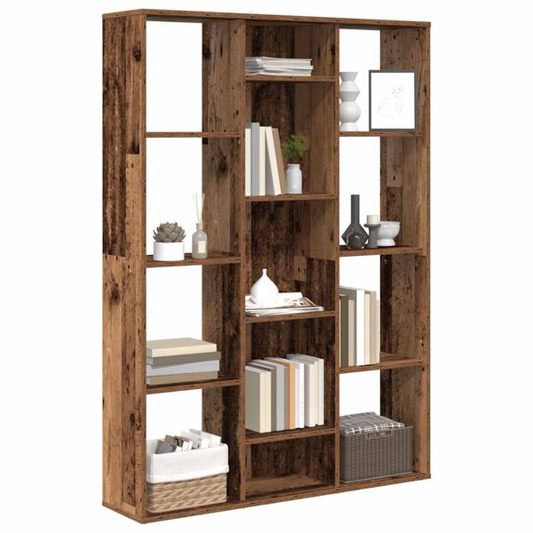 vidaXL Kamerscherm/boekenkast 100x24x140 cm bewerkt hout oud hout