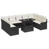 vidaXL Tuin Sofa Set met kussen 10 pcs Zwart Poly riet